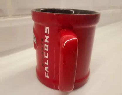 Red Atlanta Falcons ceramic coffee mug with 3D raised logo NFL licensed