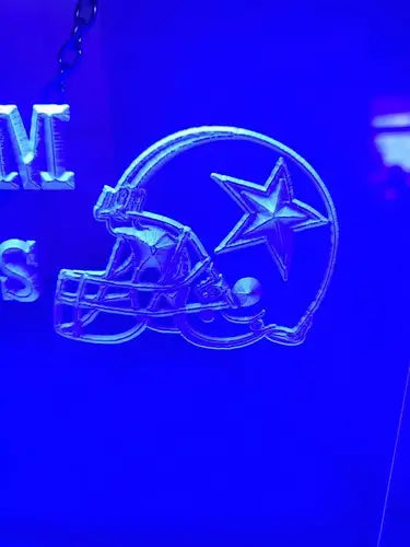Dallas Cowboys helmet logo on etched glass LED sign in the New Texas Stadium Champions product