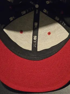 Interior view of New Era 59FIFTY Utah Jazz NBA fitted hat in black and red
