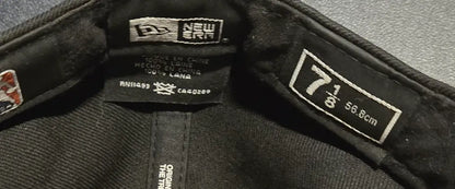 Black New Era 59FIFTY Utah Jazz fitted hat interior showcasing premium craftsmanship