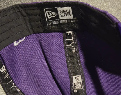Purple Los Angeles Lakers New Era 9Fifty snapback hat interior with Kobe Bryant details