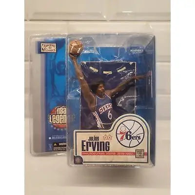 Julius Erving action figure in blue jersey from NBA McFarlane Legends Chase Variant