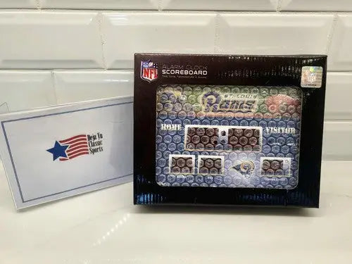 NFL alarm clock with Rams LED scoreboard and time display in new box