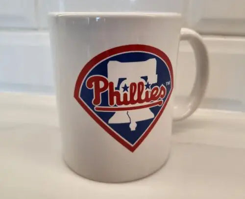 White Philadelphia Phillies Bell Logo Ceramic Coffee Mug for fans and collectors