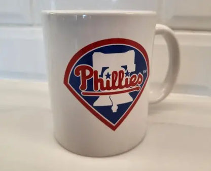 White Philadelphia Phillies Bell Logo Ceramic Coffee Mug for fans and collectors