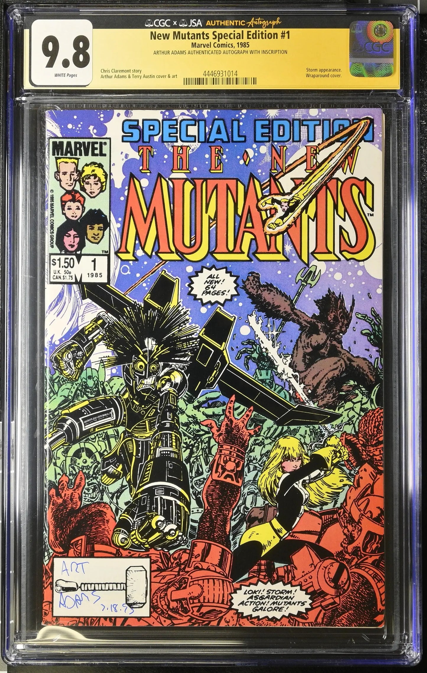 CGC graded 9.8 New Mutants Special Edition #1 comic book in protective slab