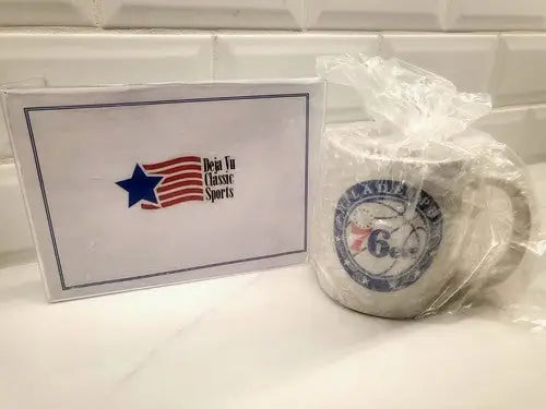 NBA Philadelphia 76ers ceramic coffee cup featuring team logo for Philadelphia fans