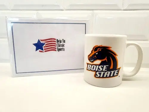 Boise State Broncos ceramic coffee mug with white logo design for fans and collectors
