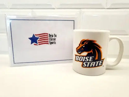 Boise State Broncos ceramic coffee mug with white logo design for fans and collectors