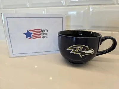 Baltimore Ravens soup cup coffee mug featuring official team logo and 15oz capacity