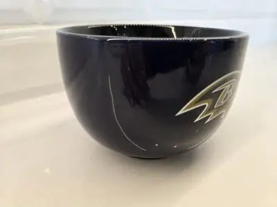 Dark blue Baltimore Ravens soup cup coffee mug with logo for NFL fans