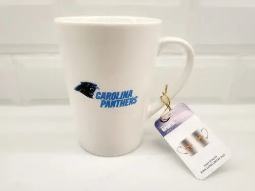 White Carolina Panthers Bone China Coffee Mug, 14oz Officially Licensed Merchandise