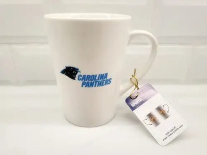 White Carolina Panthers Bone China Coffee Mug, 14oz Officially Licensed Merchandise