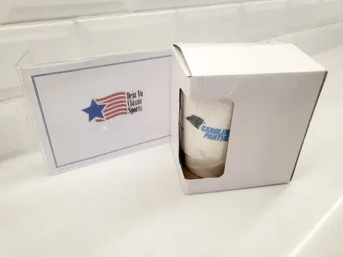Carolina Panthers candle with NEW NFL Bone China Coffee Mug in a stylish box