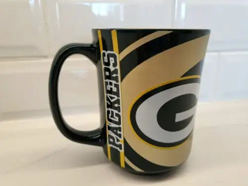 Green Bay Packers ceramic coffee mug with Green and Gold logo for fans