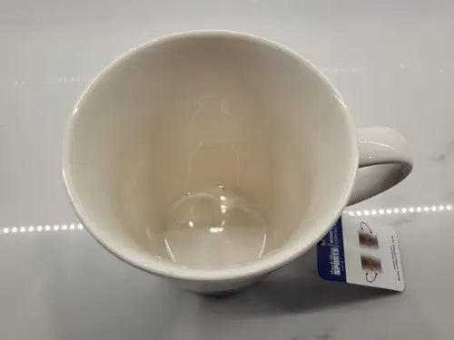 Empty white ceramic coffee mug featuring Baltimore Ravens logo by Duck House