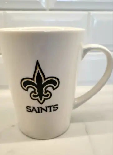 White Orleans Saints Bone China Coffee Mug by Duck House featuring EZ Grip design