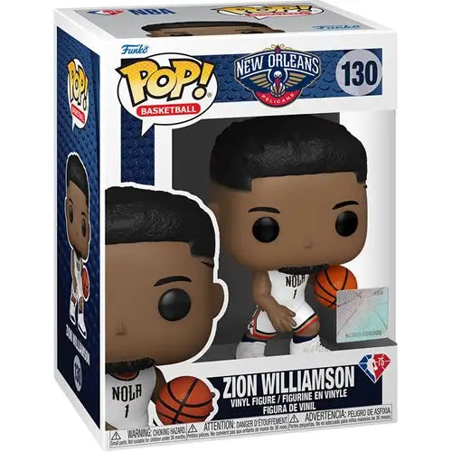 Funko Pop Zion Williamson City Edition figurine representing Pelicans Zion Williamson basketball series