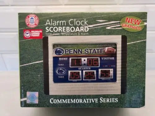 New Unopened NCAA PEN STATE Nitty Lions scoreboard alarm clock with LED scoreboard display