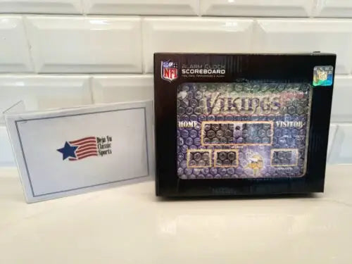 New Unopened NFL Minnesota Vikings LED Scoreboard Alarm Clock with Stand