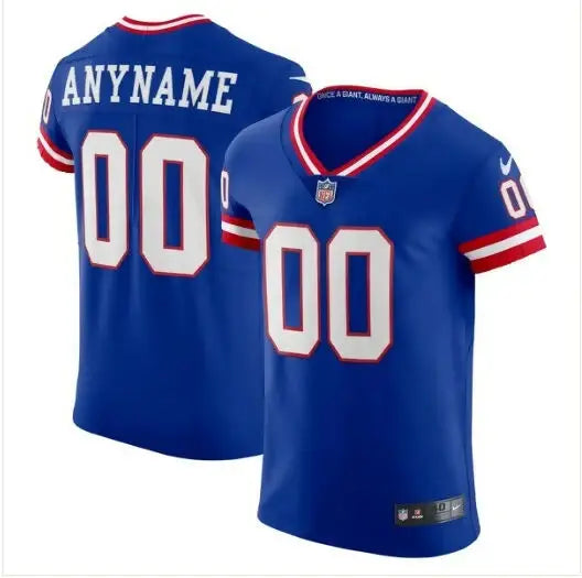 Blue and white customizable NFL football jersey for the New York Giants Nike Vapor F.U.S.E. Elite
