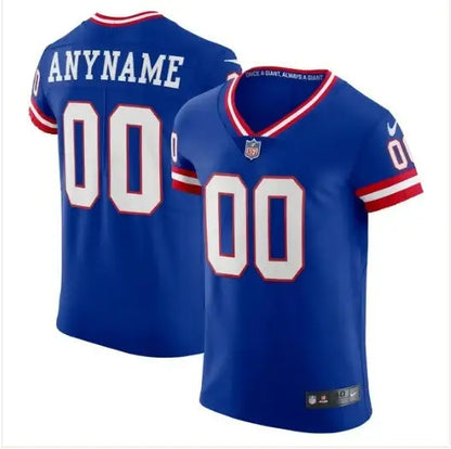 Blue and white customizable NFL football jersey for the New York Giants Nike Vapor F.U.S.E. Elite
