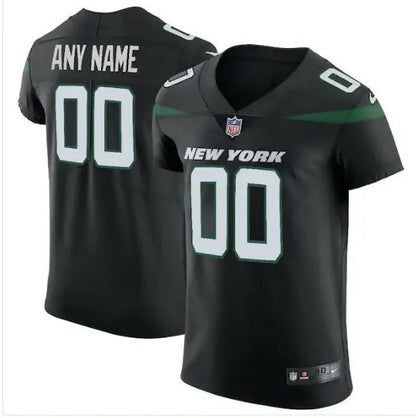 Customizable black New York Jets Nike Vapor Elite Custom Jersey for fans