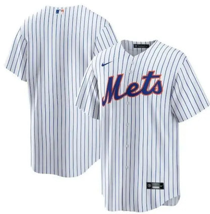White pinstripe New York Mets Nike home replica baseball jersey