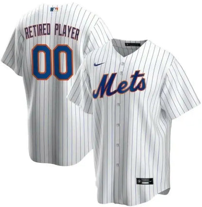 White pinstripe baseball jersey from the New York Mets Nike Home Pick-A-Player Retired Roster Replica Jersey