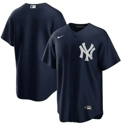 Navy blue New York Yankees Nike Alternate Replica Team Jersey front view