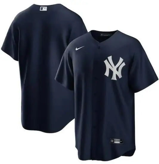 Navy blue New York Yankees Nike Alternate Replica Team Jersey front view