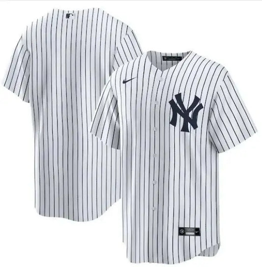 Pinstriped New York Yankees Nike Home White Replica Baseball Jersey