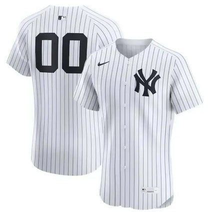 Pinstriped New York Yankees Nike Home Elite Retired Roster White Jersey