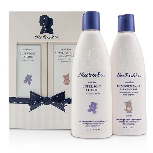 Noodle & Boo newborn gift set with body wash 237ml and super soft lotion for face and body