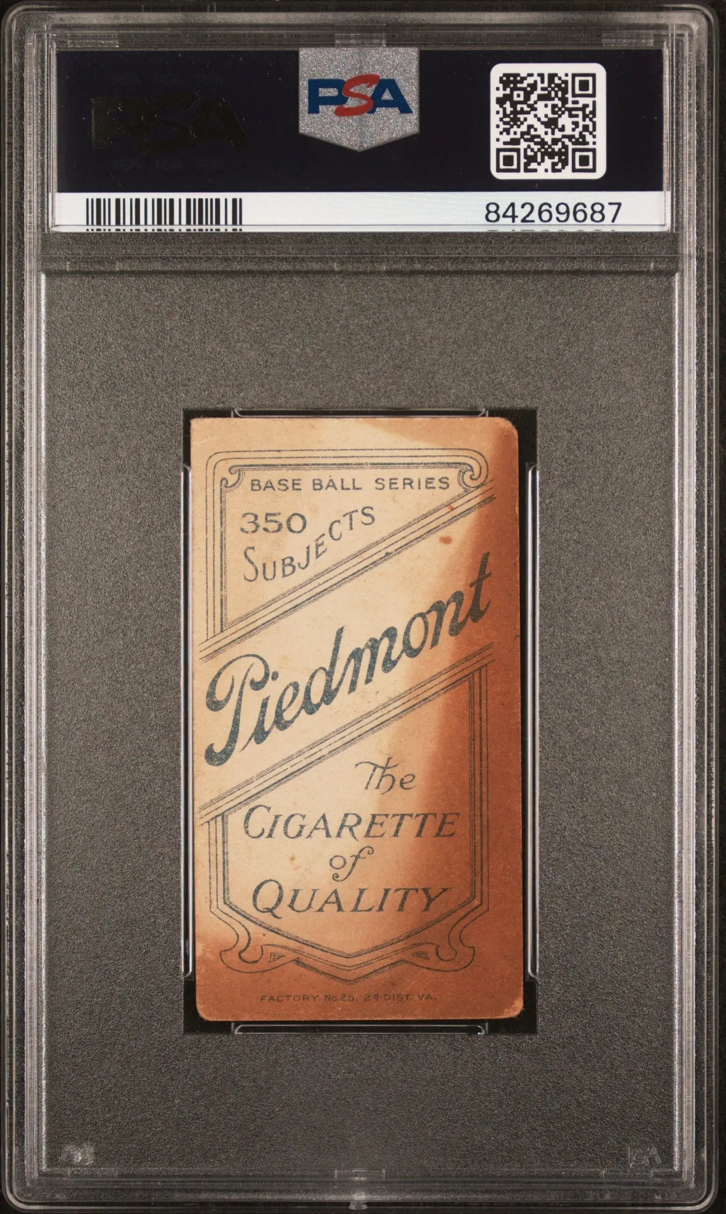 Newt Randall 1909-11 T206 Piedmont 350 trading card in PSA holder