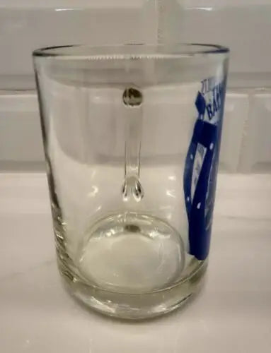 Clear glass mug with handle for NFL Baltimore Colts Corrals Beer Stein 1976