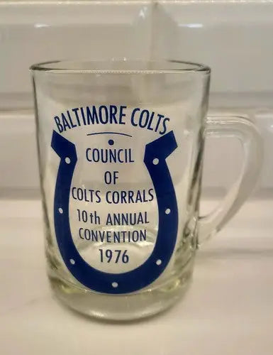 Clear Baltimore Colts beer stein from the 1976 Council of Corrals collection