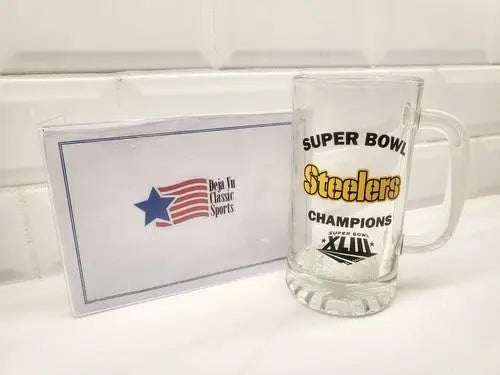 Steelers Super Bowl XLIII Champions beer stein mug celebrating Pittsburgh Steelers victory