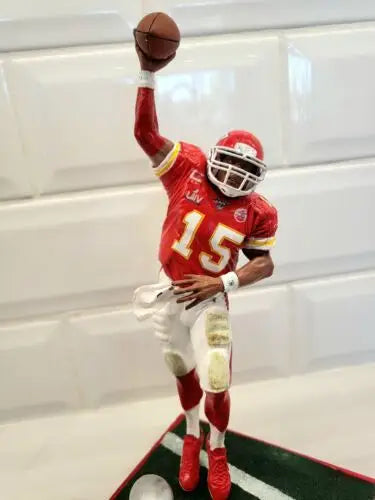 NFL Custom McFarlane Patrick Mahomes KC Chiefs Action Figure with Super Bowl Trophy