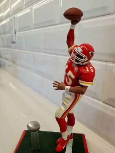 Custom McFarlane Patrick Mahomes action figure with Super Bowl trophy for KC Chiefs fans