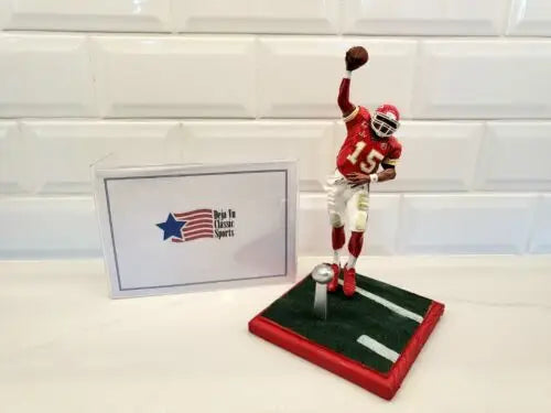 NFL Custom McFarlane Patrick Mahomes Action Figure holding Super Bowl Trophy