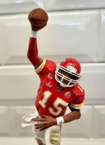 NFL Custom McFarlane Patrick Mahomes Action Figure with Super Bowl Trophy Display