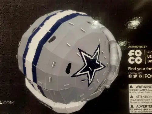 Dallas Cowboys helmet puzzle featuring the Foco PLZL Cowboys 3D helmet design