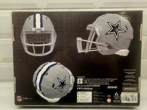 Dallas Cowboys 3D helmet display box featuring NFL Foco PLZL Cowboys helmet