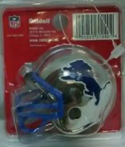 Detroit Lions helmet ornament in NFL Detroit Lions Riddell Pocket Pro Chrome design