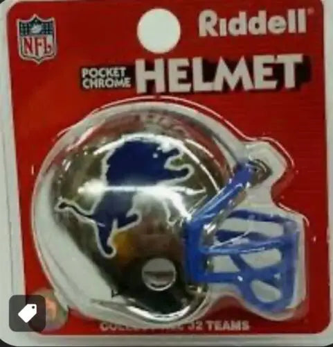 Detroit Lions Pocket Chrome Helmet from NFL Riddell, perfect for collectors and fans