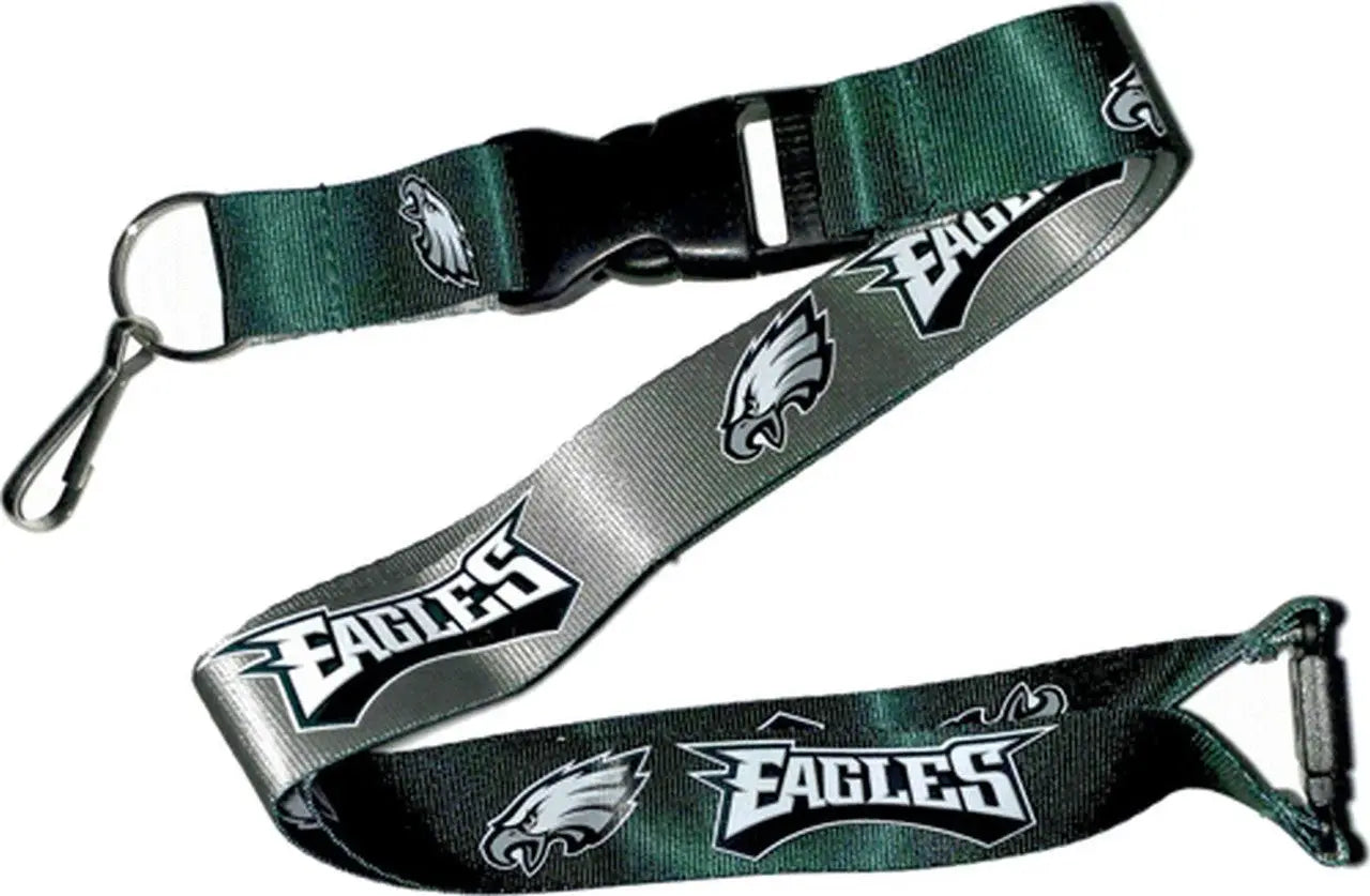 NFL Philadelphia Eagles reversible lanyard featuring team logo and colors for trading cards