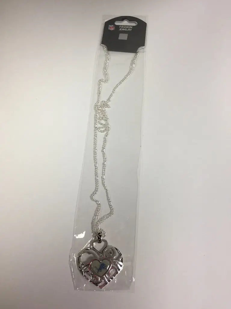 Heart-shaped locket necklace with ornate filigree design for NFL team ivy pendant