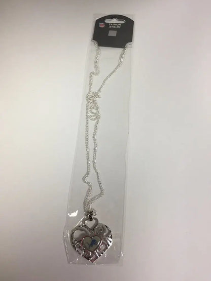 Heart-shaped locket necklace with ornate filigree design for NFL team ivy pendant