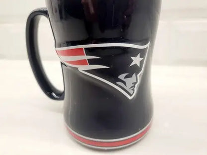 NFL New England Patriots blue logo sculpted mug officially licensed for Patriots fans